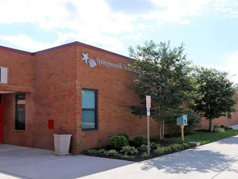 Springwoods Elementary School building entrance